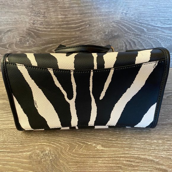 COACH Zebra Crosby Mini Carryall Satchel #33525 - Picture 4 of 14